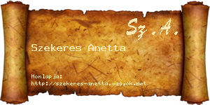 Szekeres Anetta névjegykártya